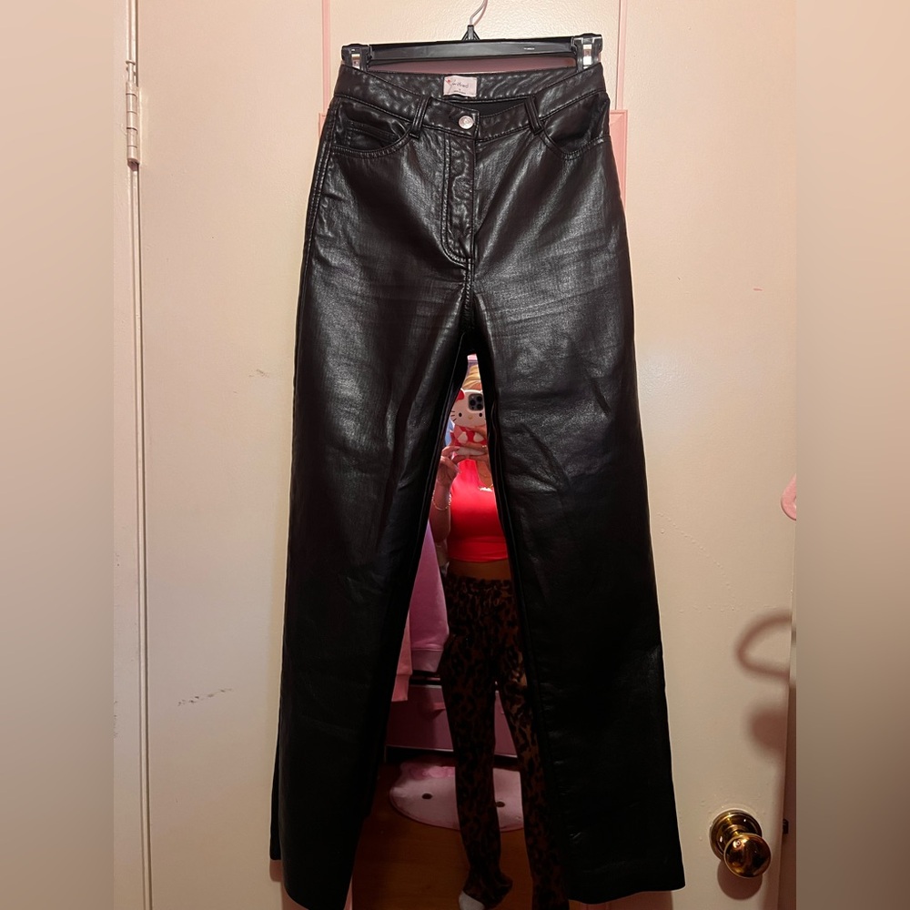Wilfred Aritzia The Melina Pant Black Vegan Leather Pants Size 0